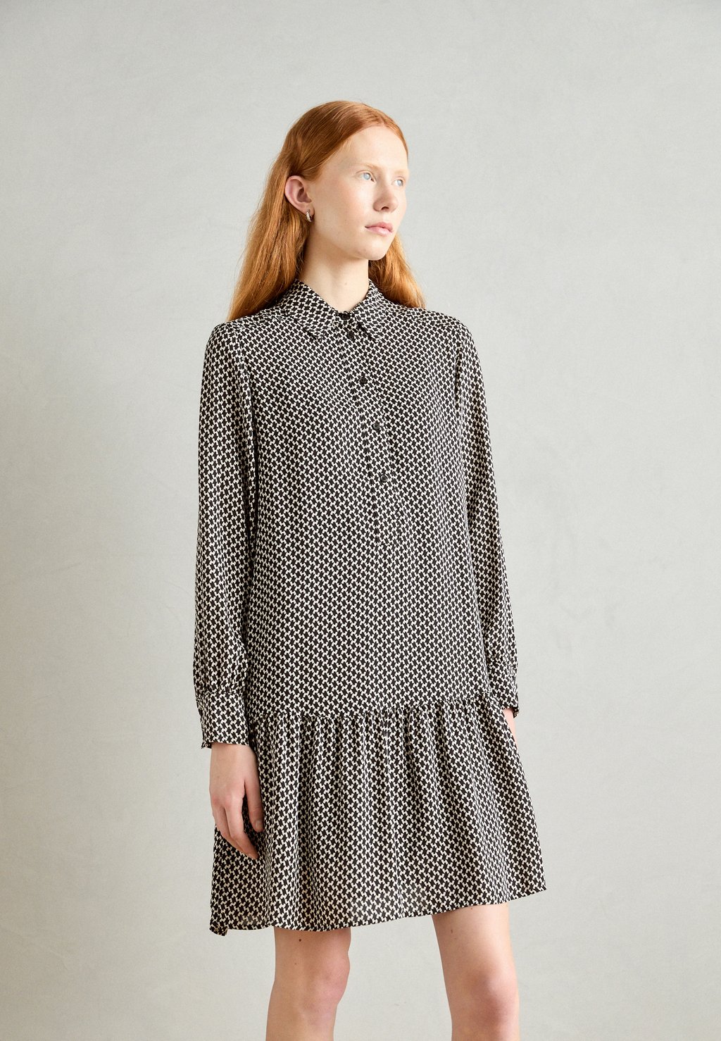 

Платье-рубашка DRESS A-SHAPE SHIRT STYLE VOLANT SKIRT LONG SLEEVE KENT COLLAR Marc O'Polo, мультиколор