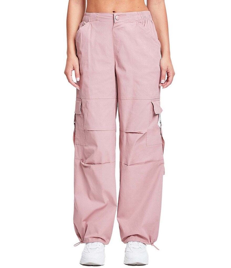 

YMI Jeanswear Свободные брюки-карго с высокой посадкой и завязками на подоле, розовый