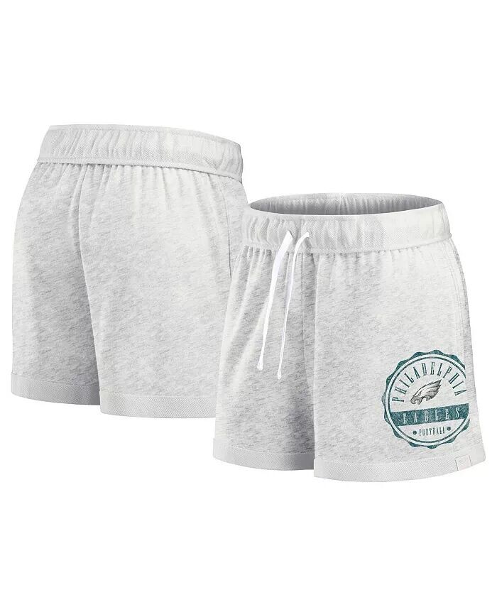 

Женские шорты с винтажным значком Philadelphia Eagles Oatmeal Fanatics