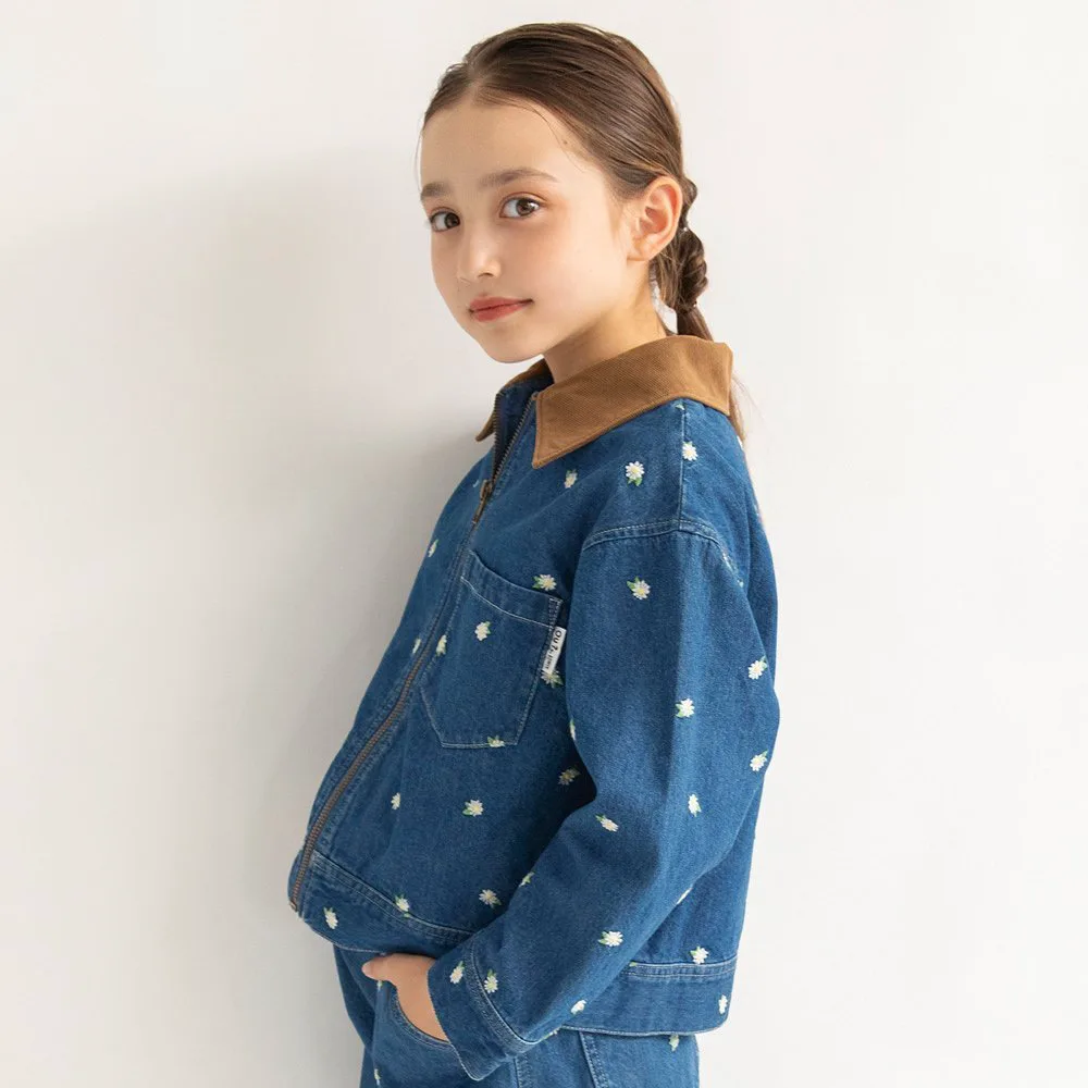 Джинсовая куртка с цветочной вышивкой Branshes, blue — фото 3