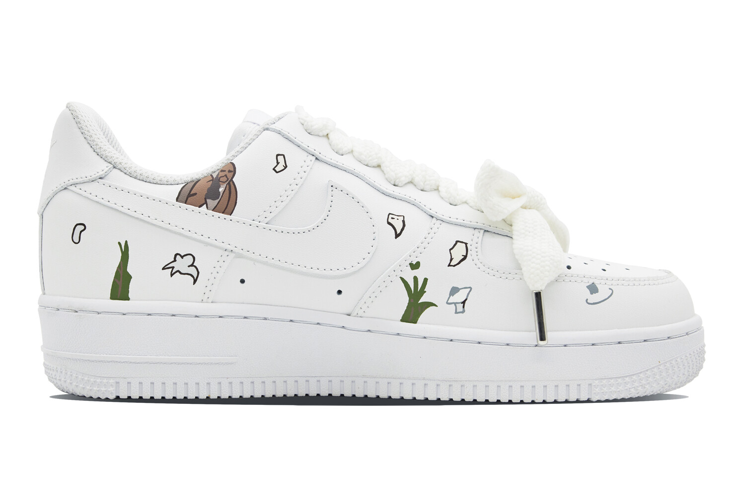 

Кроссовки Nike Air Force 1 Skateboarding Shoes Men Low-top Beige, белый