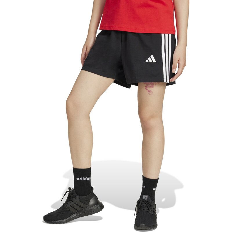 Шорты базовые, 3 полоски, хлопок Adidas, черный — фото 2