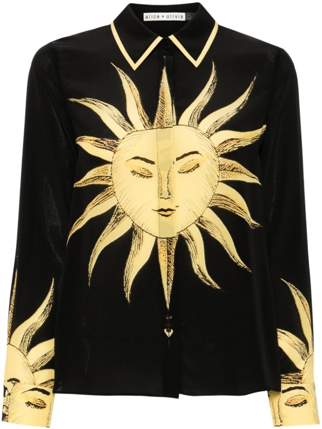 

Alice + olivia шелковая блузка Willa Sun, черный