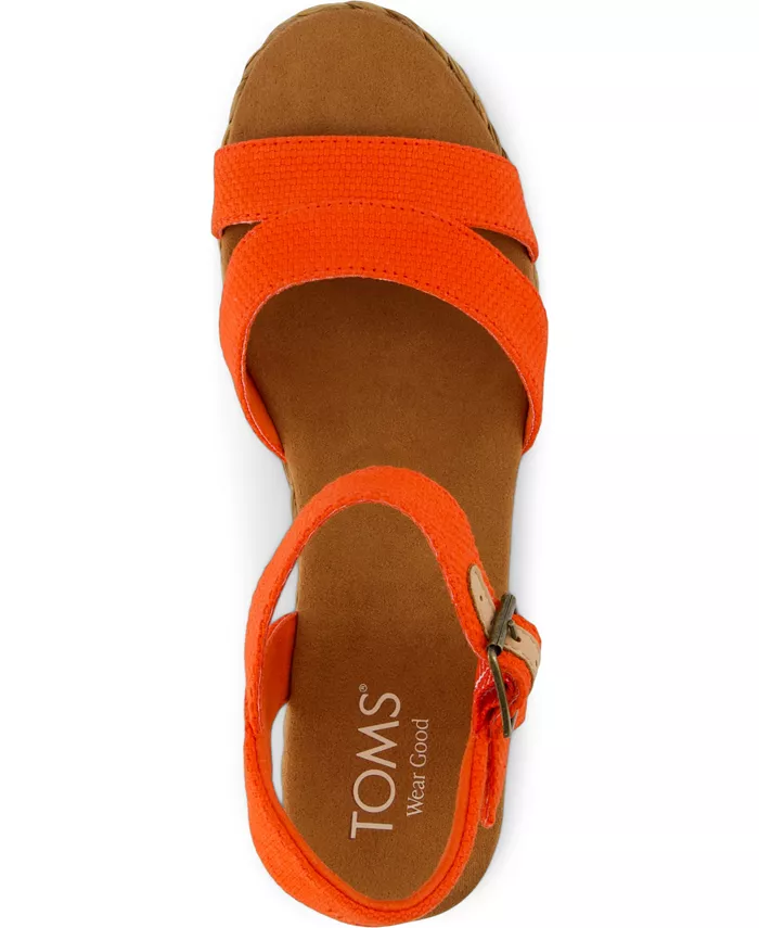 Женские босоножки Audrey на платформе с ремешком на щиколотке TOMS, красный — фото 4