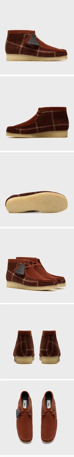 Мужские ботинки Wallabee цвета ржавчины с твидом Harris от Clarks Originals — фото 2