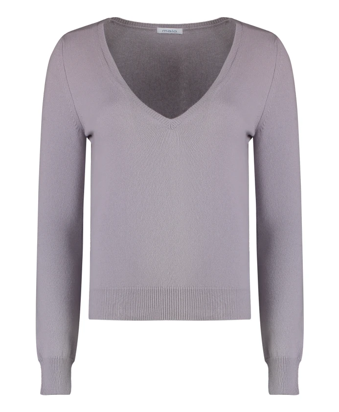 

Кашемировый свитер в рубчик Malo, фиолетовый
