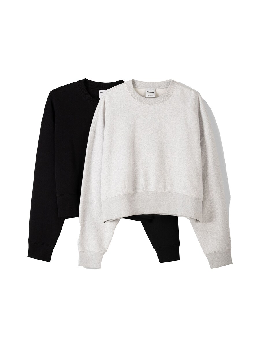

Толстовка Bershka, цвет mottled grey/Black