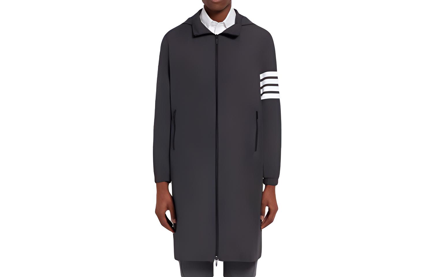 

THOM BROWNE Мужское пальто угольно-серого цвета, Charcoal Gray