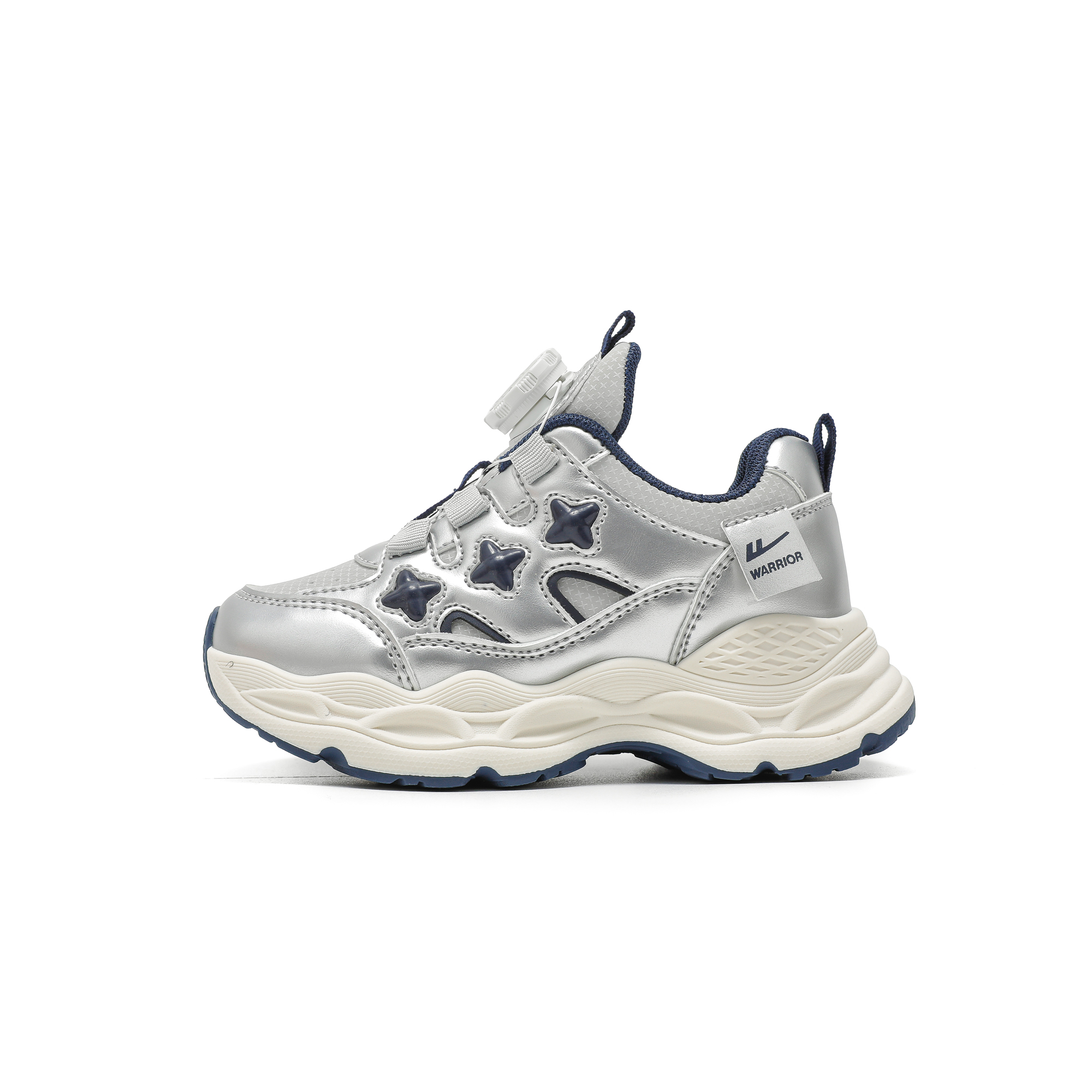 

Детские повседневные кроссовки Abrasion Resistant, легкие, с амортизацией, низкие WARRIOR, серебро серый/синий