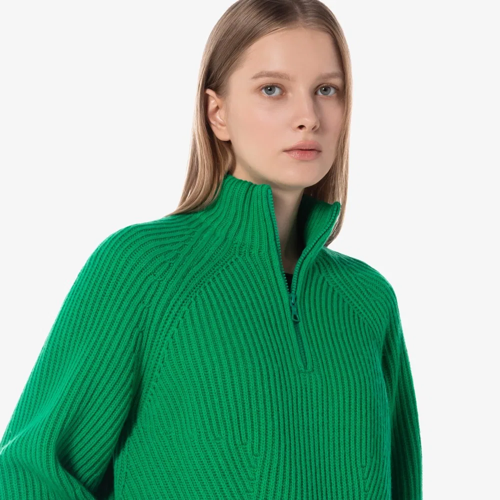 Женский свитер Lacoste 3D-эффект, зелёный — фото 2