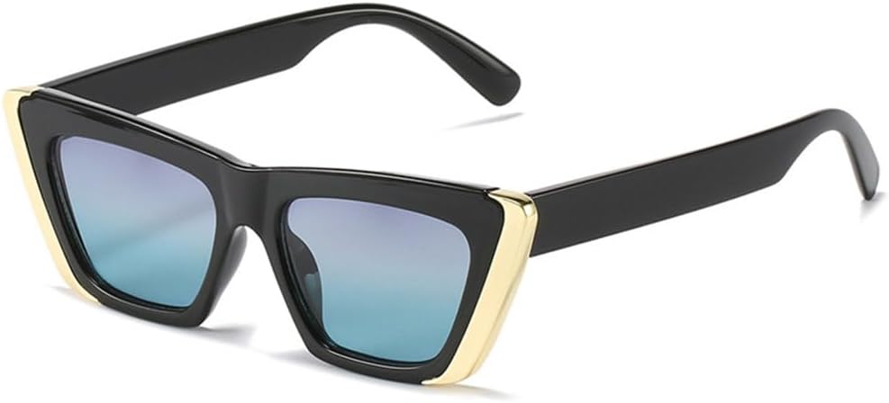 

Популярные модные солнцезащитные очки «кошачий глаз» для женщин, прозрачные градиентные очки с защитой от УФ-излучения UV400, ретро-очки для мужчин с контрастными цветами TYUVIVO, Black Blue Green