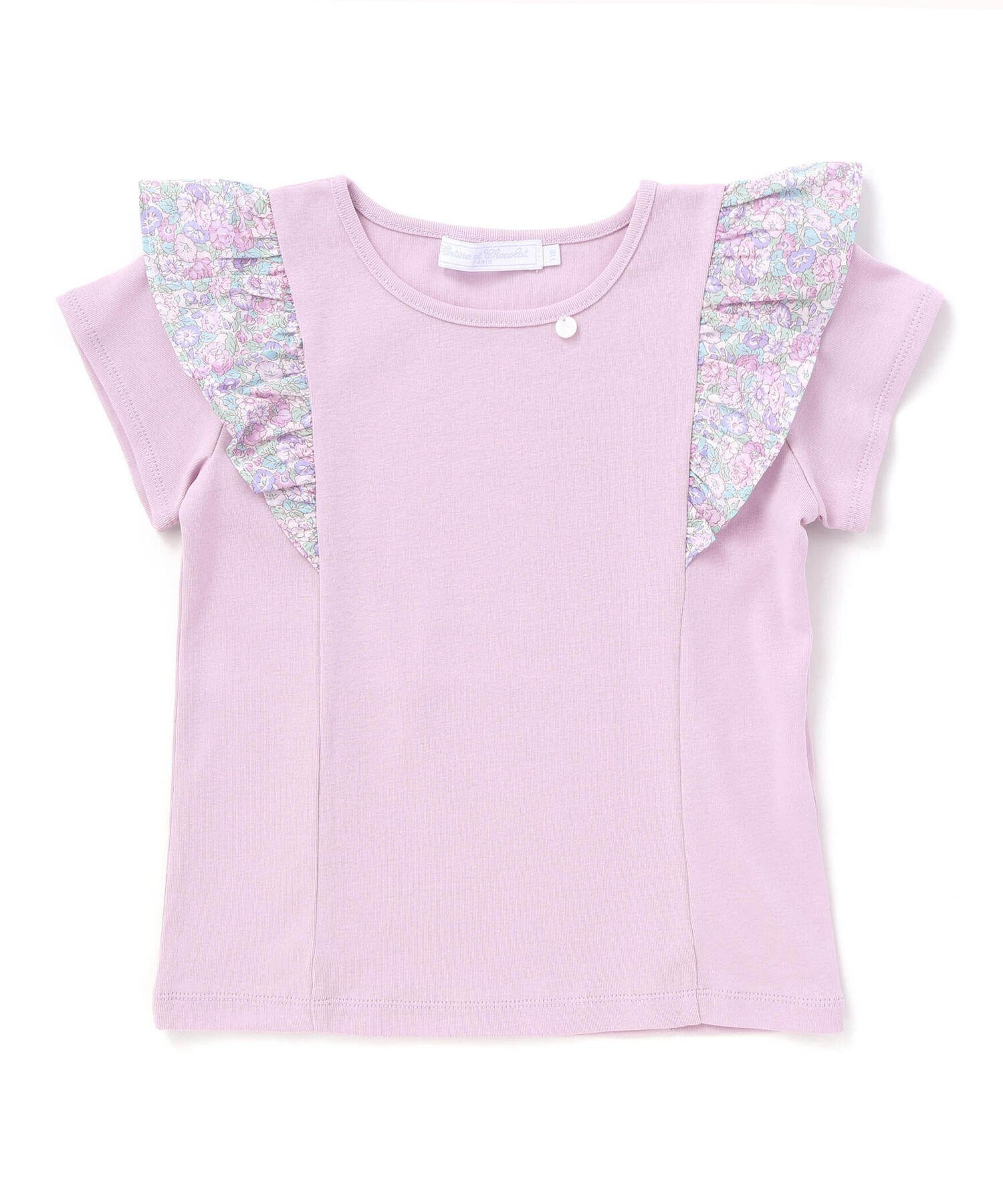 Футболка Liberty (Leontyne Dream) с принтом и оборками из ткани Tana Lawn (90-140 см) Tartine et Chocolat, Purple — фото 2