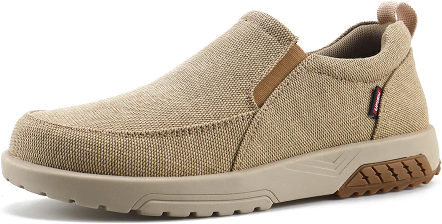 

Мужские лоферы UPIShi с поддержкой свода стопы, удобные повседневные ортопедические кроссовки для облегчения боли при подошвенном фасците, нескользящие, из канвы, комфортные для ходьбы, бежевый