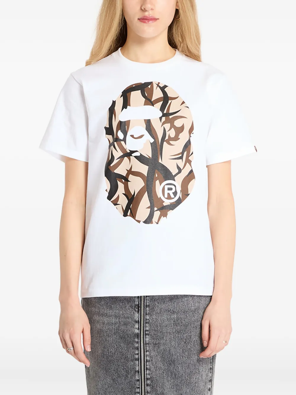 

Футболка из хлопка с графическим принтом A BATHING APE, белый