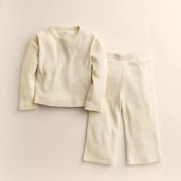 

Комплект из двух предметов: свободные широкие брюки и топ-свитер для девочек 4–12 лет Little Co. By Lauren Conrad, белый