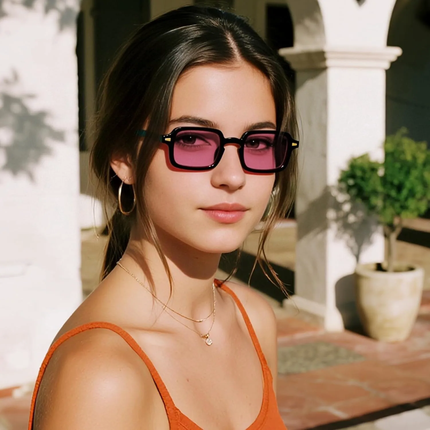 

Солнцезащитные очки в стиле ретро прямоугольной формы для женщин, модные солнцезащитные очки 90-х годов, винтажные женские солнцезащитные очки Revemo, Re13061-t9960