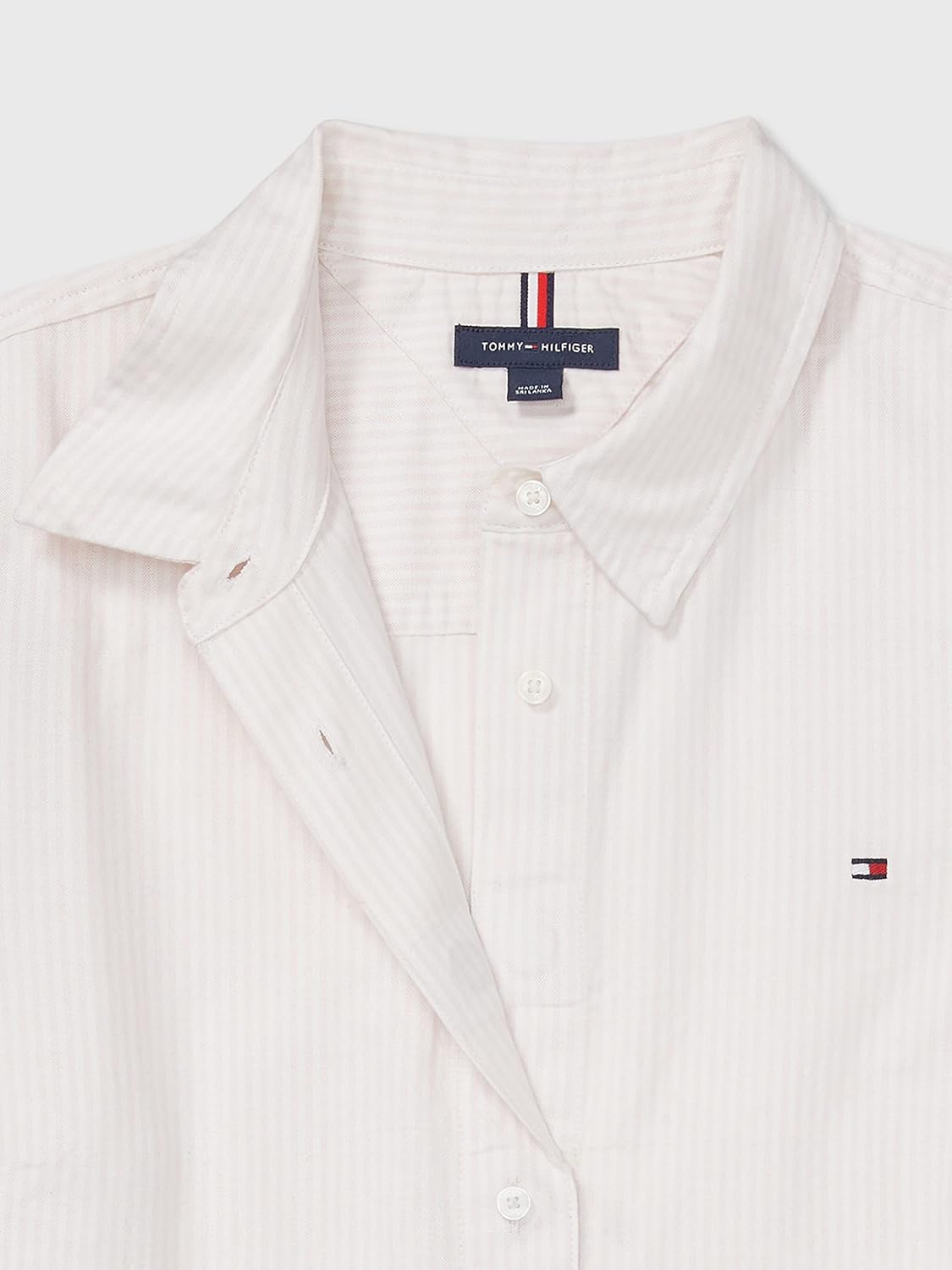 Женская рубашка Tommy Hilfiger Adaptive Stripe с магнитной застежкой, Precious Pink / Classic White — фото 3
