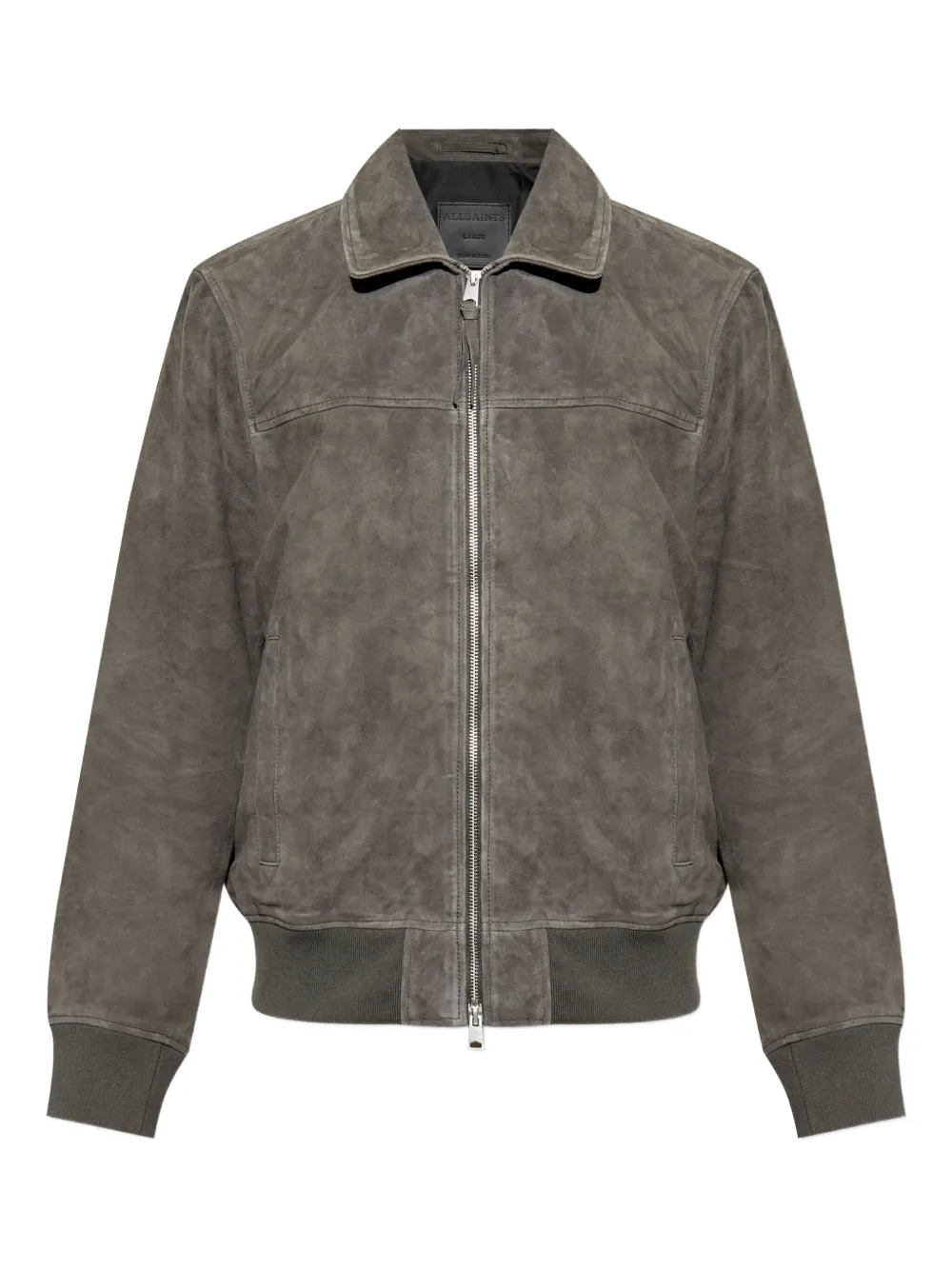 

Кожаная куртка на молнии AllSaints, серый