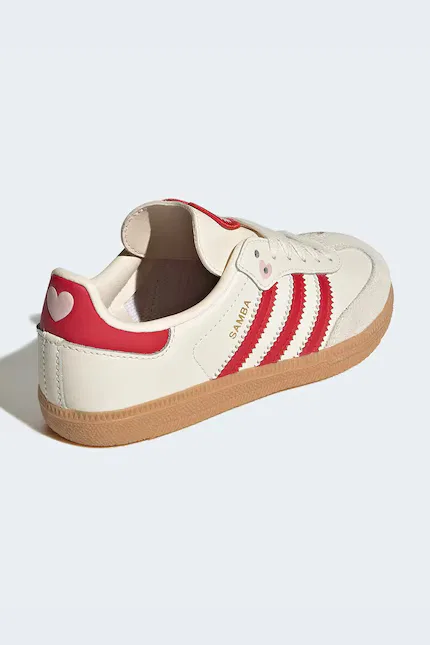 Кроссовки детские из замши и кожи Samba OG Adidas Originals, бежевый — фото 3