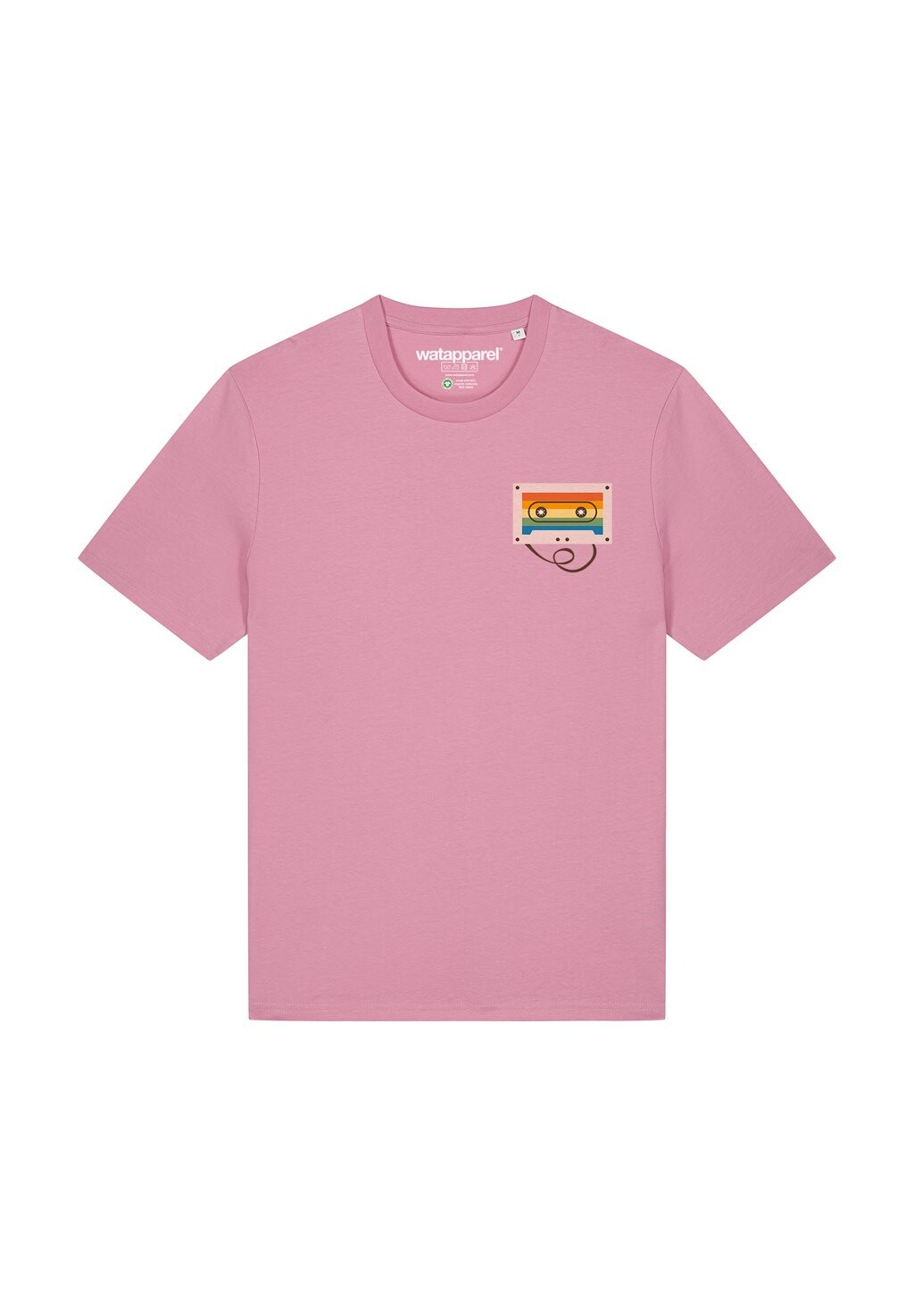

Футболка с принтом RAINBOW CASSETTE watapparel, светло-розовый
