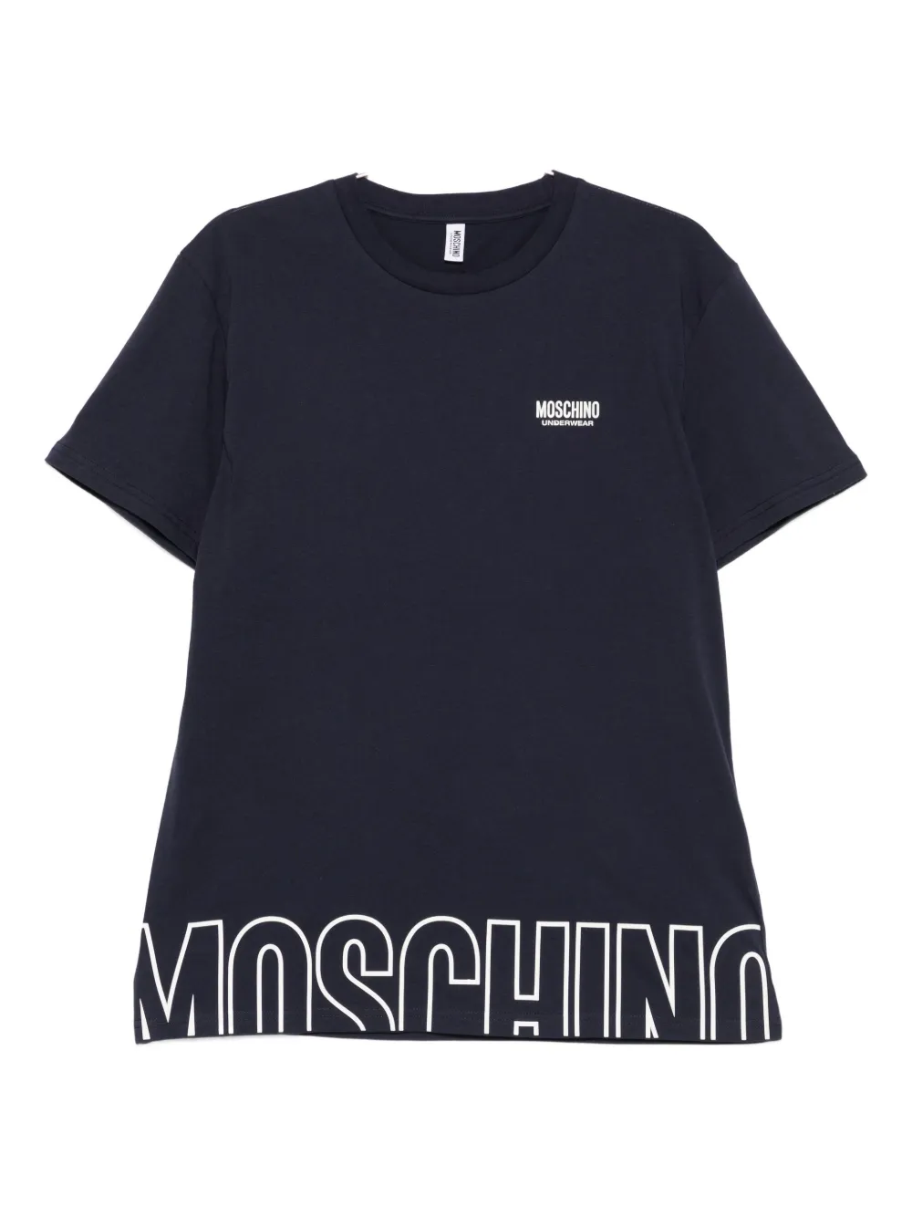 

Хлопковая футболка с логотипом Moschino, синий