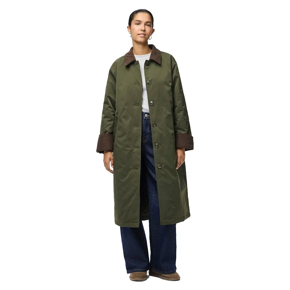 

Длинная вельветовая куртка Pieces Jorma, зеленый