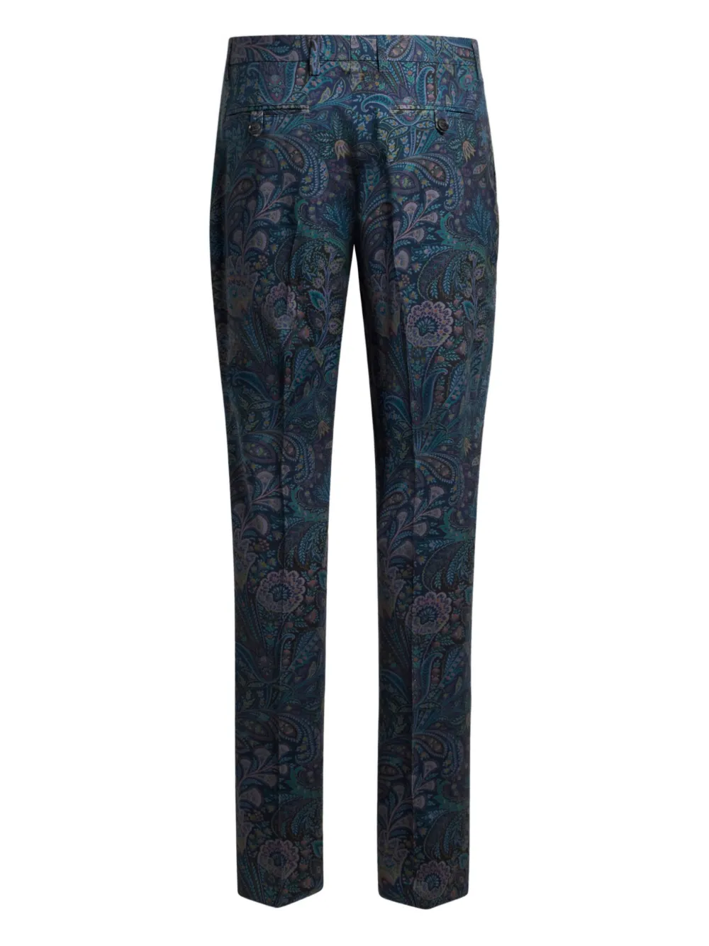 Брюки с цветочным узором на заказ Etro, синий — фото 2