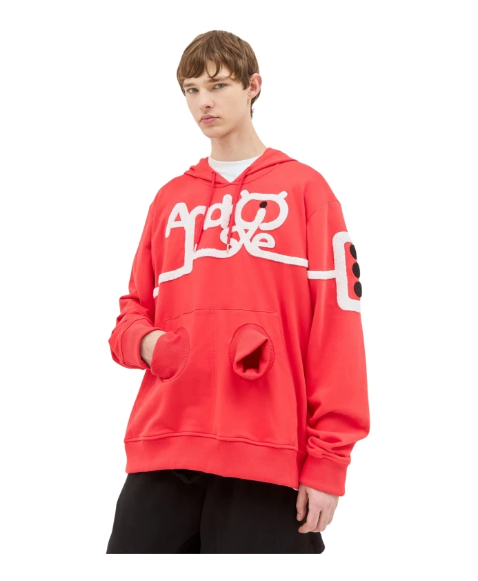 

Толстовка с капюшоном и андроидом Walter Van Beirendonck, красный