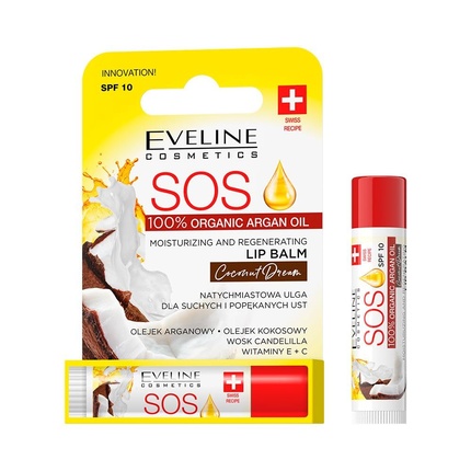 

SOS Увлажняющий и восстанавливающий бальзам для губ с кокосом Eveline Cosmetics