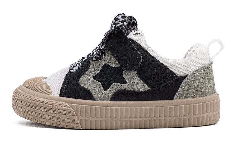 

Износостойкие, легкие, амортизирующие, нескользящие, противоударные, низкие детские туфли для младенцев и малышей EBMINI, бежевый/черный