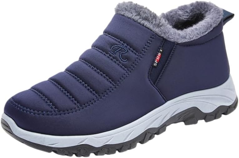 

Удобные толстые и теплые мужские хлопковые ботинки - мягкая и приятная к коже внутренняя подкладка, водонепроницаемый верх. Подходят для повседневного использования на улице для людей среднего и пожилого возраста. Для прогулок Fmshi, синий