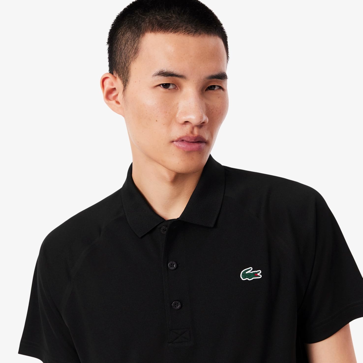 Мужская поло-рубашка LACOSTE Ultra-Dry Pique, черный — фото 3