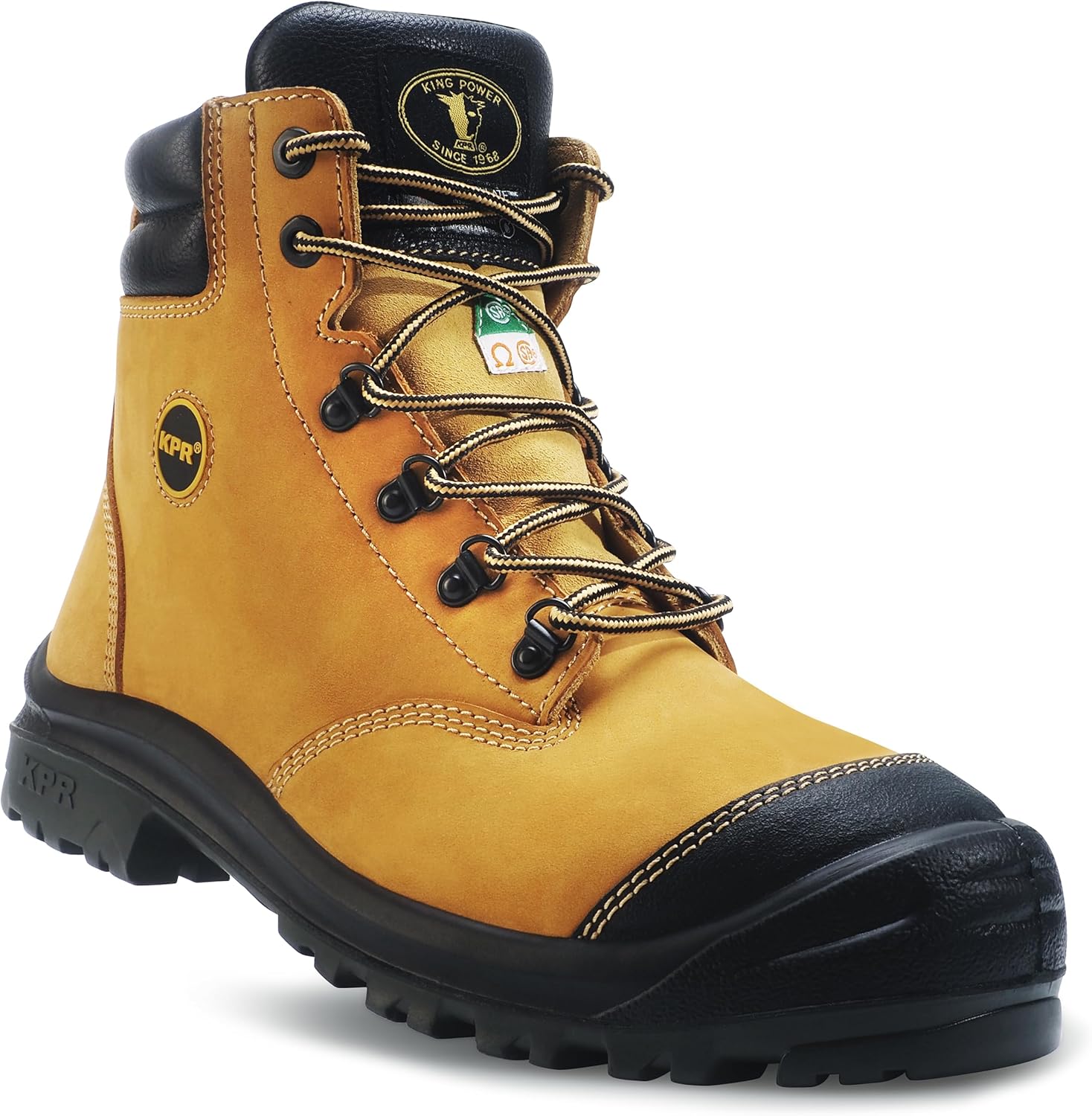 

Рабочие ботинки KPR с стальными носками для мужчин, 6 дюймов, кожаные, с резиновой подошвой, водонепроницаемые, противоскользящие, проколостойкие защитные ботинки