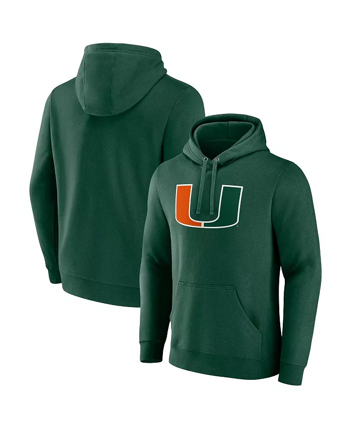 

Мужская зеленая флисовая толстовка с капюшоном Miami Hurricanes Fanatics