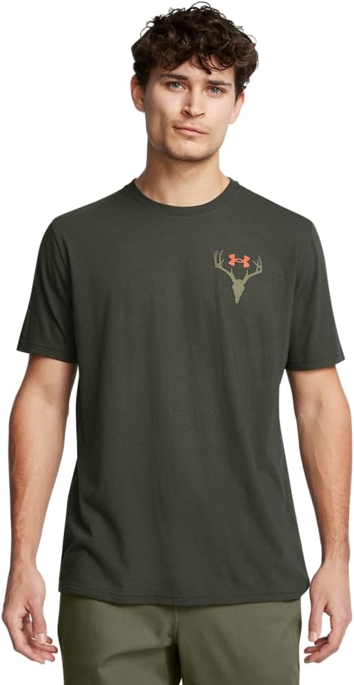 

Under Armour мужская футболка с коротким рукавом White Tail | повседневная одежда для охоты | футболка с принтом White Tail и охотничьего сезона, (310) Baroque Green/Blaze Orange, Белый, Under Armour мужская футболка с коротким рукавом White Tail | повсед