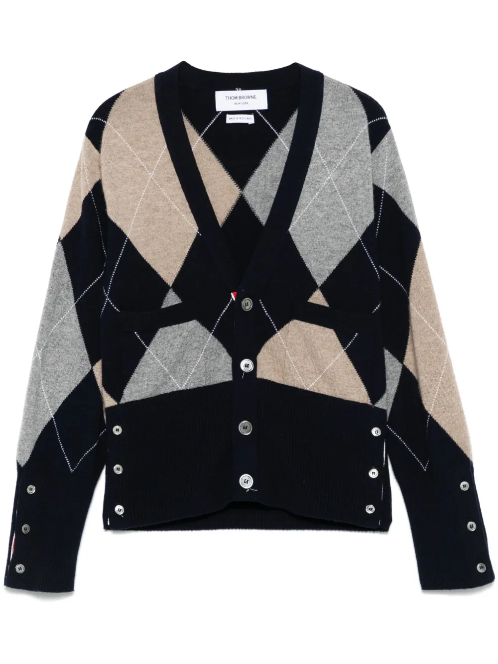 

Кашемировый кардиган с узором аргайл THOM BROWNE, синий