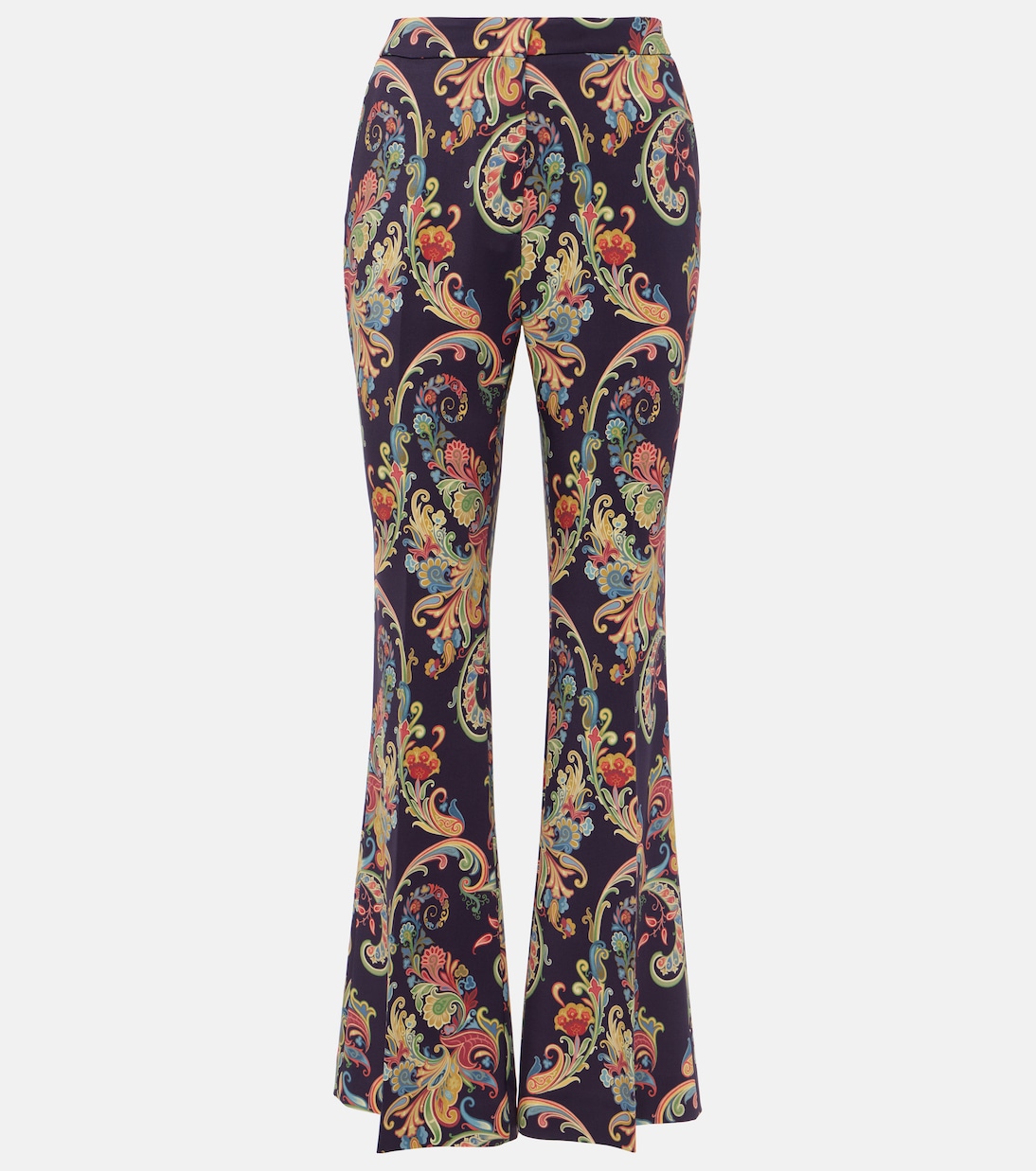 

Расклешенные брюки с высокой талией и узором пейсли Etro, Print On Blue Base