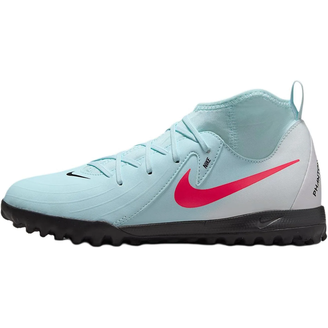 Детские футбольные бутсы Phantom Luna с противоскользящей амортизацией Nike, Mint Green/Black/Atomic Red