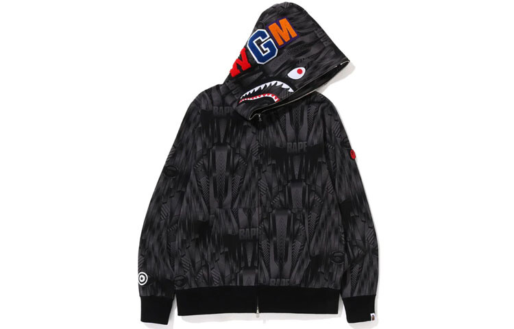

Толстовка с капюшоном BAPE Speed Racer Shark на молнии A Bathing Ape, синий
