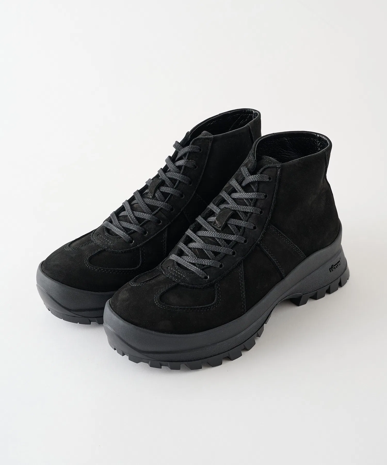 Унисекс высокие кеды из замши PADRONE HIGH CUT GERMAN TRAINER чёрные — фото 2