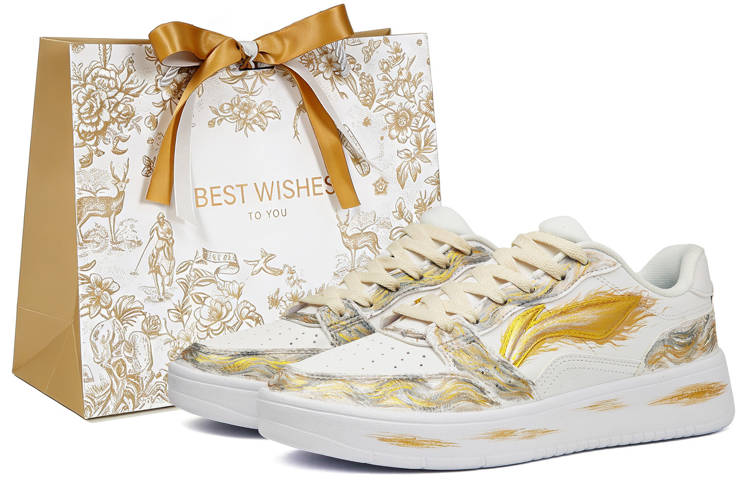 

Li-Ning Li Ning Sycee Black Gold Tarot, Apollo, Sun God, Gilded Gold Foil Abrasion Resistant Slip Resistant Low top