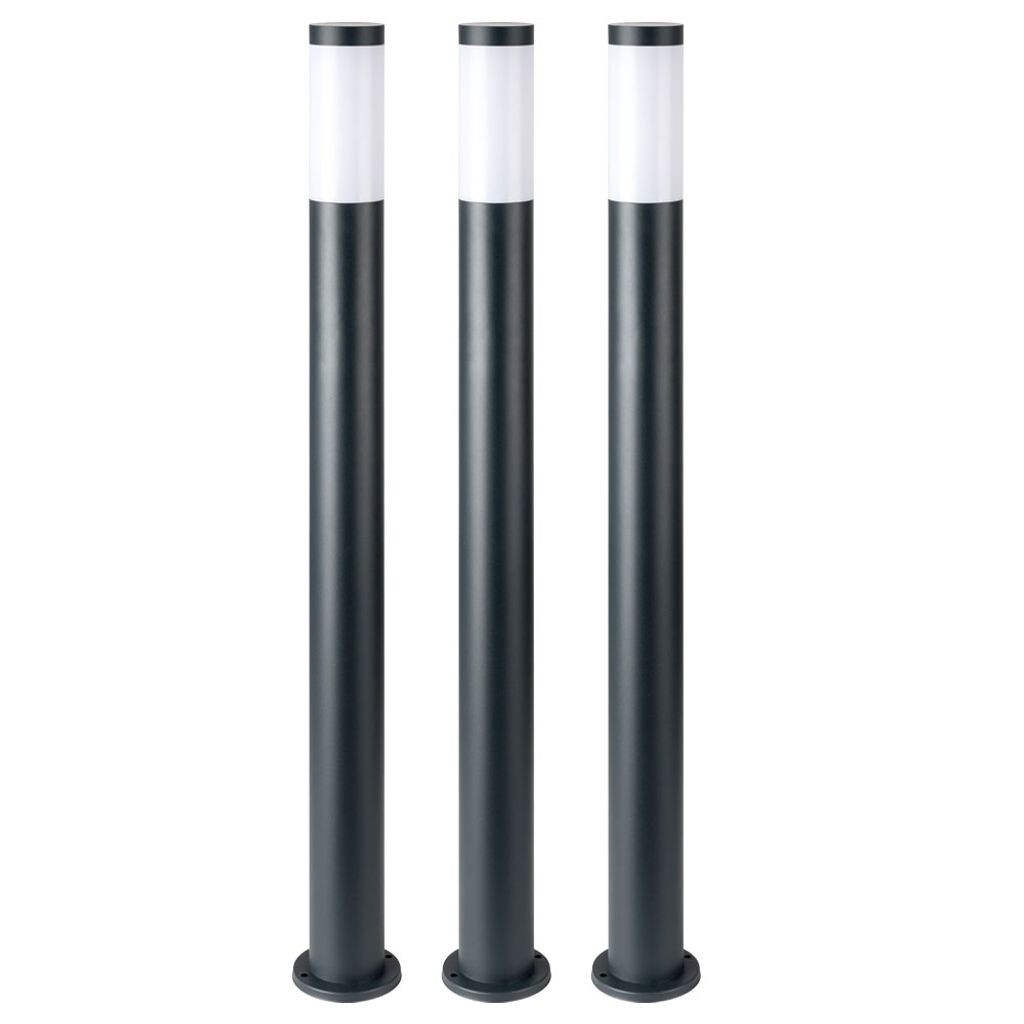 

Комплект из 3 торшеров, нержавеющая сталь, антрацит, В 110 см etc-shop, серый