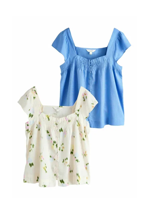 Блуза Next, 2 pack, pastel blue ecru floral — фото 4