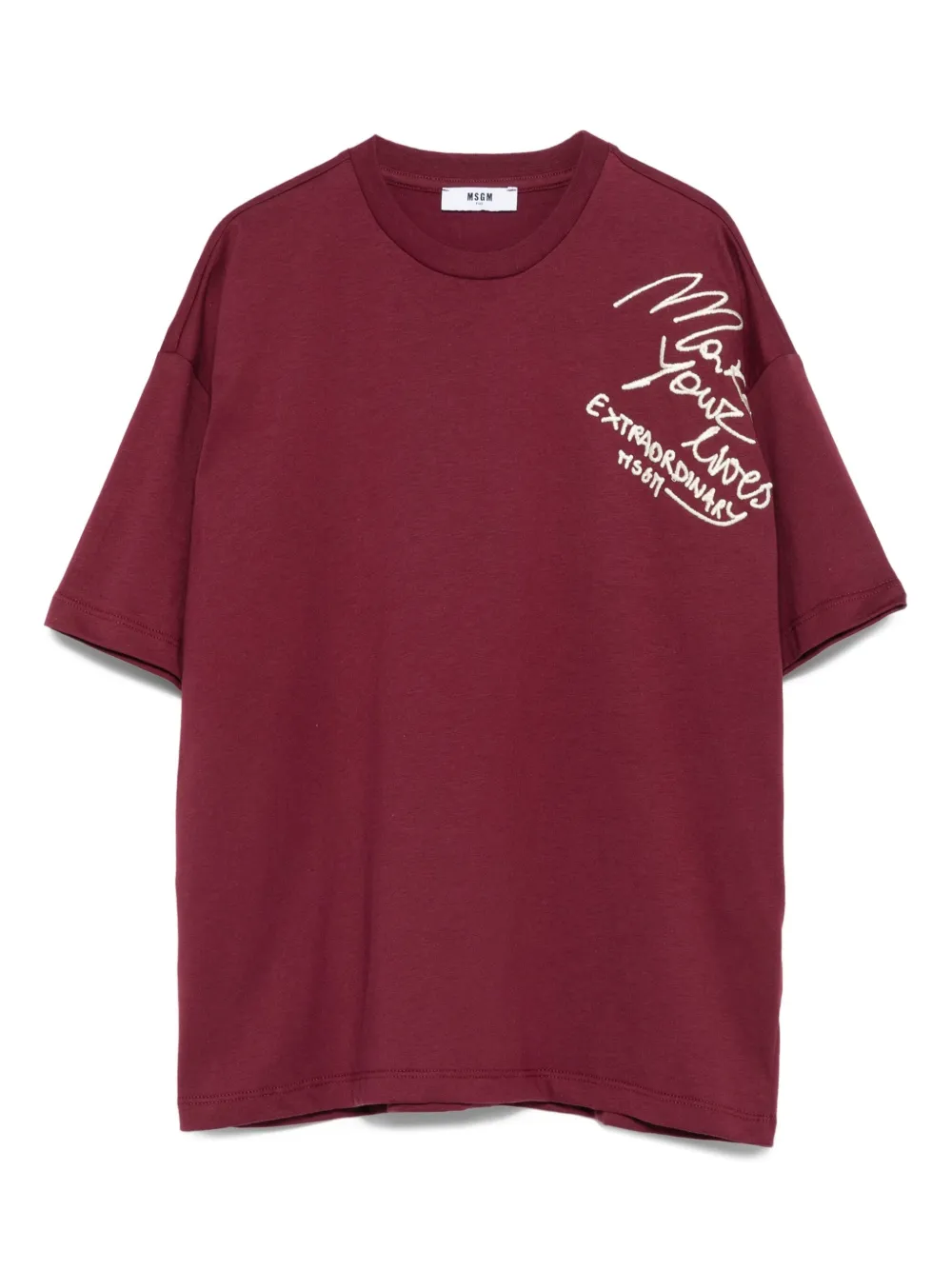 

Футболка с вышивкой MSGM Kids, красный