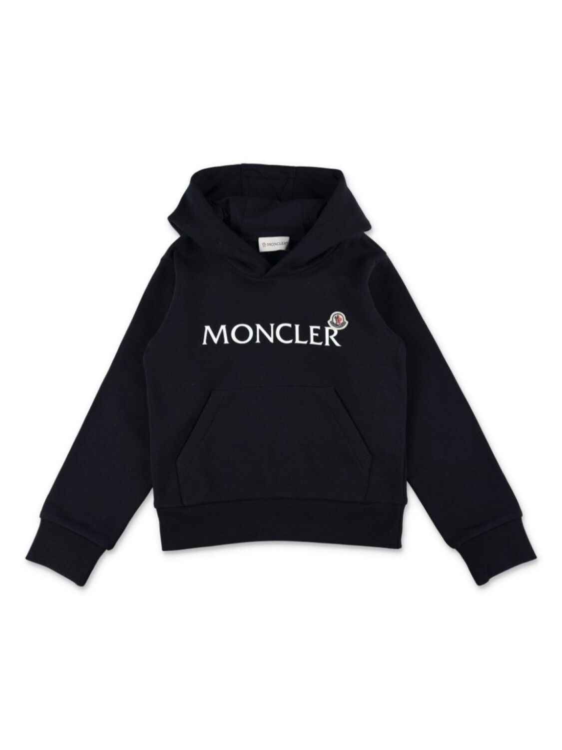 

Moncler Enfant хлопковая толстовка с капюшоном и нашивкой-логотипом, синий