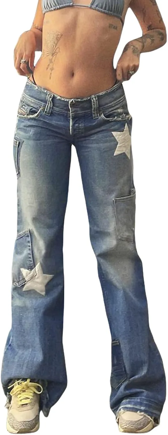 

Брюки-джинсы для женщин High Waist Streetwear Vintage Wide Leg Straight Giraropa