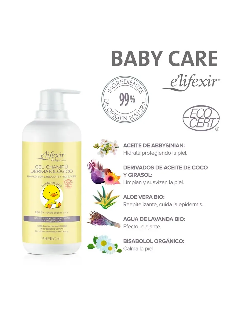 Гель-шампунь для чувствительной кожи ребенка Baby Care 500 мл E'Lifexir — фото 3