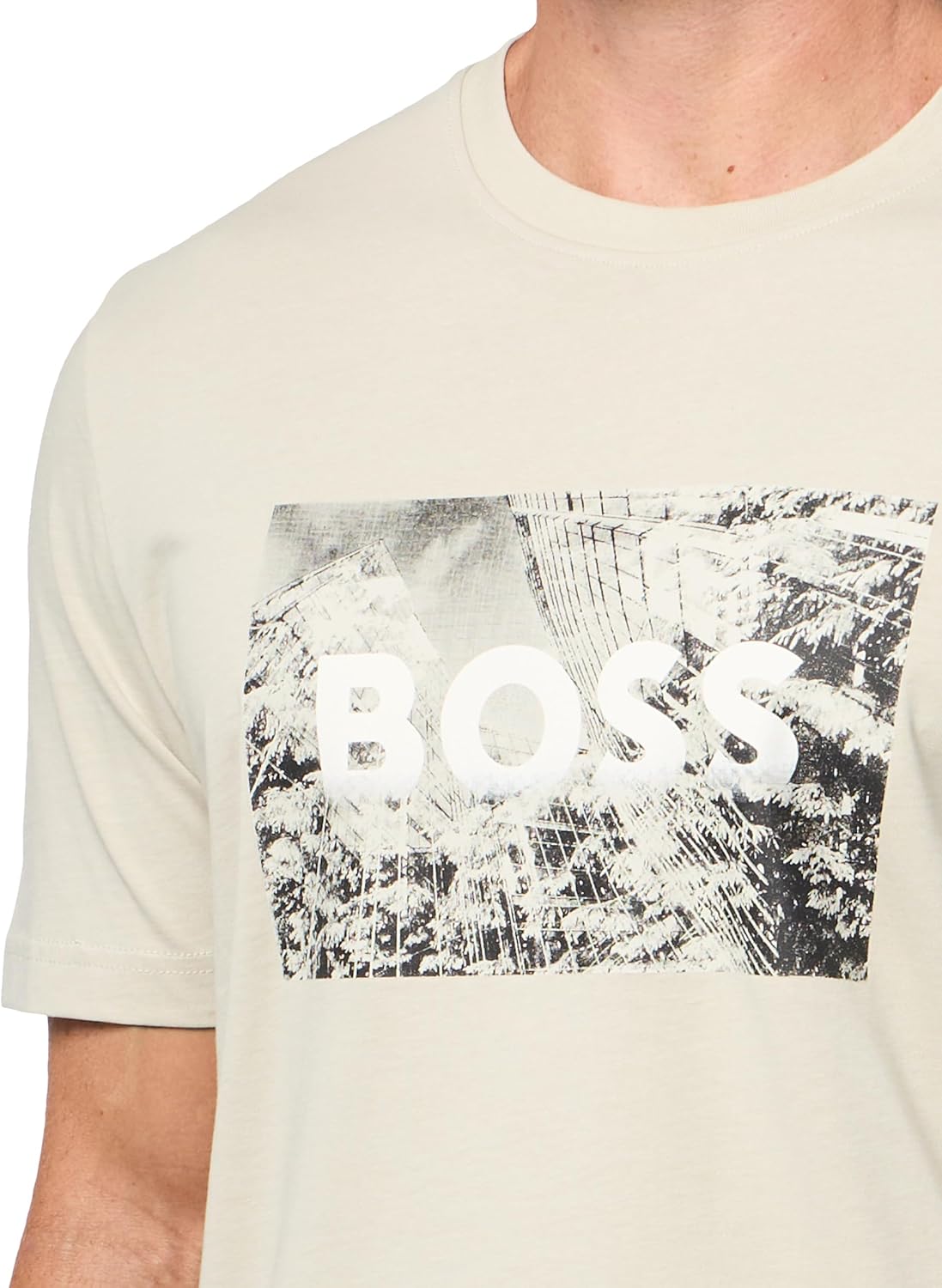 BOSS Мужская футболка, Oat Cream — фото 3
