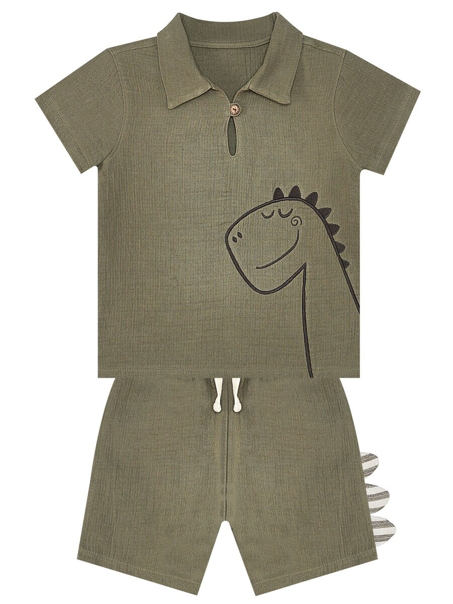 

Спортивный костюм Denokids Tracksuit Dino Muslin, оливковый