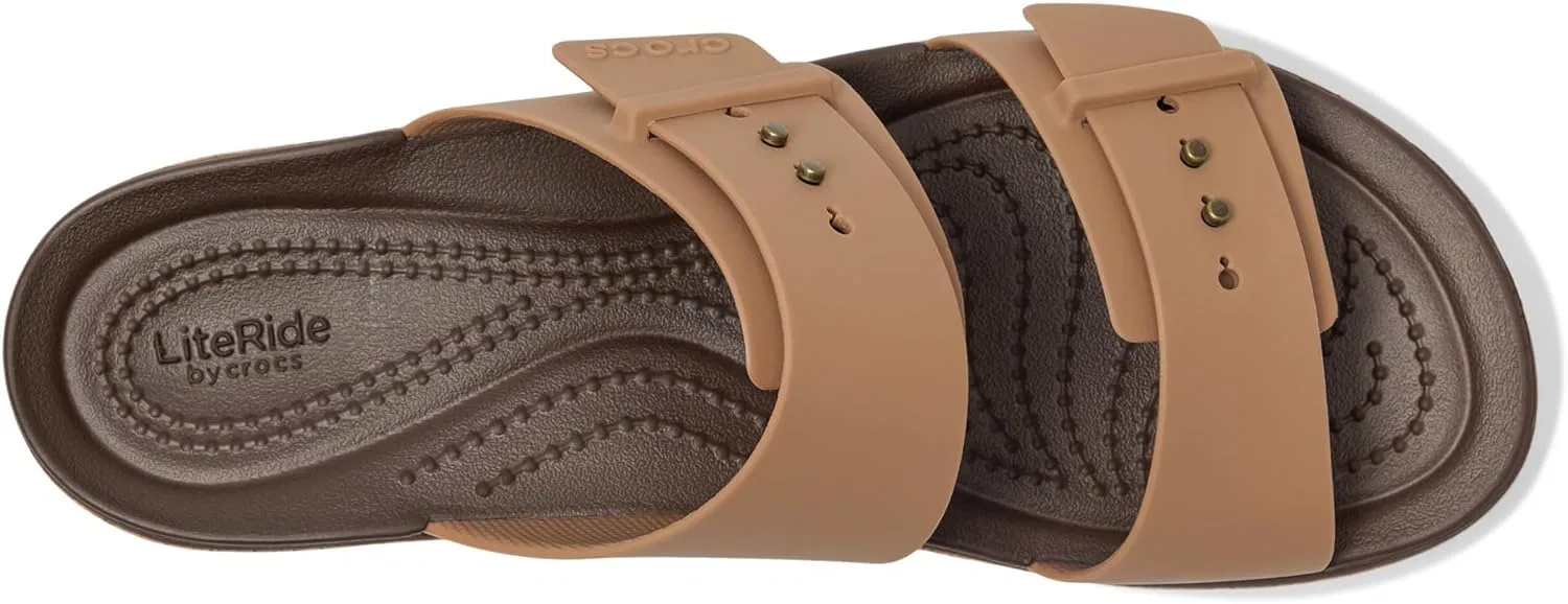 Crocs Женские Бруклинские Пробковые Сандалии с пряжкой, Milk Chocolate — фото 2